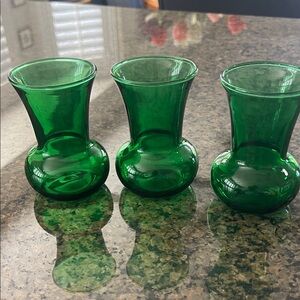 Anchor Hocking vintage small glass vases (3)